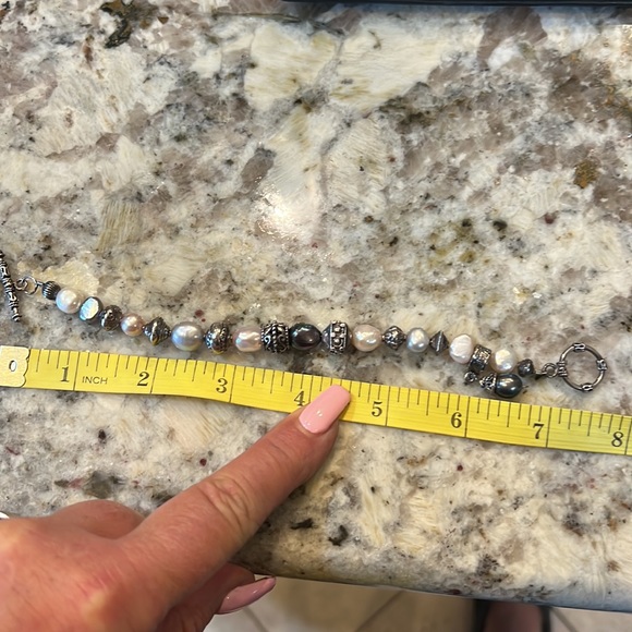 Silpada rare freshwater pearl and silver bracelet - Picture 9 of 10